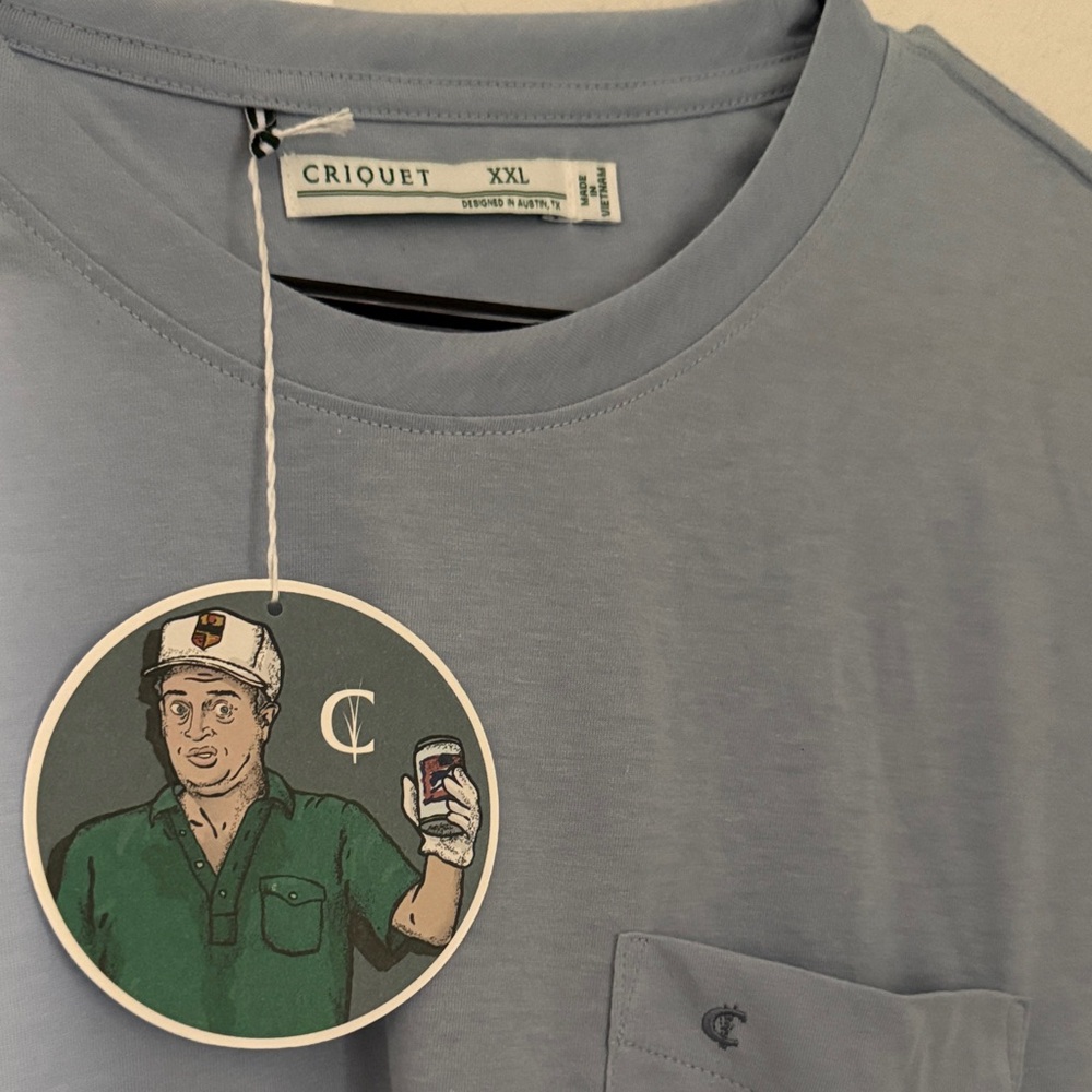 Criquet Sky Blue Pocket Tee XXL